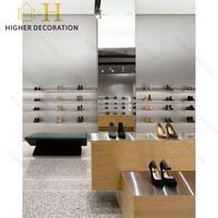 Étagère de présentation de chaussures multicouche personnalisée, ensemble de meubles de présentation de chaussures commerciales, étagère murale à vendre