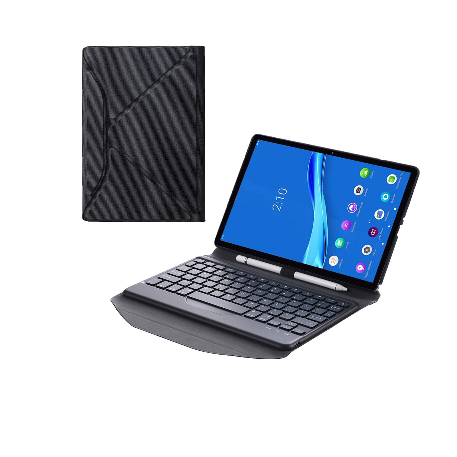 CYKE Casing Penutup Lipat Tablet Keyboard untuk Lenovo Tab M10 Fhd Plus 2nd  Gen TB-X606F TB-X606X 2020