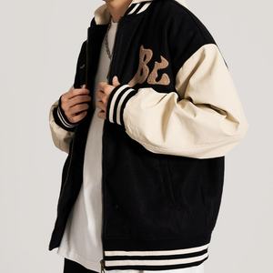 Fabricants de vestes de baseball d'hiver avec broderie de lettres sur patch de serviette personnalisable pour vêtements personnalisés, style urbain, à bouton unique - Product Image 4