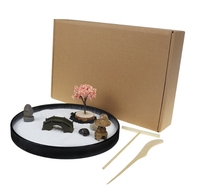 Kit de jardin Zen 11x8in belle Premium japonais Mini Rock Garden coffret cadeau accessoires de bureau à domicile