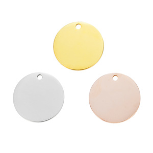 Aiwei Plaque d'identification ronde pour animaux de compagnie en acier inoxydable 8mm 10mm 12mm 15mm 20mm 25mm 30mm 35mm Accessoire de bijouterie DIY à graver - Product Image 4