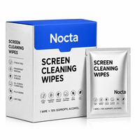 Lingettes Nettoyantes pour Écrans Source Factory, 70% d'Alcool Isopropylique, Emballées Individuellement, Éliminent Efficacement les Traces de Doigts