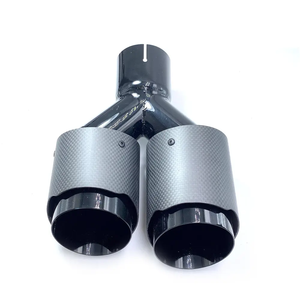 Một cặp phổ kép sợi carbon ống xả cuối ống với thép không gỉ màu đen 63mm IN-89MM ra - Product Image 4