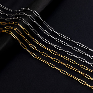 Chaîne de câble Aceworks NCS51377-m en acier inoxydable plaqué or, maillons ovales et ronds, plaquée sous vide, style trombone - Product Image 6