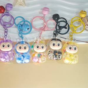 تيكتوك انفجارات حبات ملونة خروف ضوء إبداعي سلسلة مفاتيح بوليستر سلسلة زيت دمى زجاجة رمال دلاية صغيرة - Product Image 4