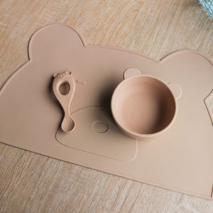 Household Custom Logo Bear Silicone <b>Mat</b> Non-Toxic <b>Mat</b> <b>Heat</b>-Resistant Soft Silicone Cute Animal Placemats - Product Image 2