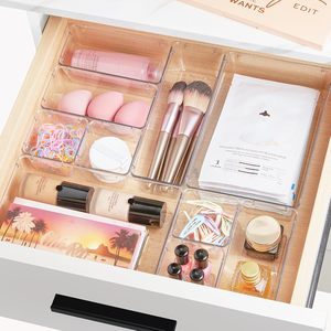 25 PCS Versatile 4-Size Clear Plastic <b>Storage</b> Bags Kitchen Vanity <b>Trays</b> Office Organization Square Standing - Product Image 6
