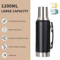 Thermos isotherme en acier inoxydable WEVI personnalisé de 1000 ml et 1200 ml avec infuseur à thé pour Yerba Mate
