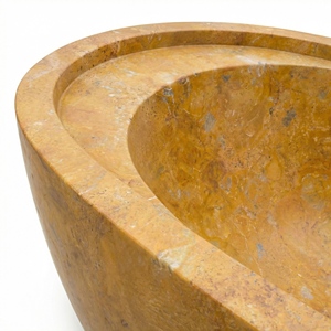 อ่างอาบน้ำรูปวงรีสั่งทำพิเศษสุดหรูหราทันสมัย หินอ่อนลายดอกไม้สีทองสุดพิเศษ อ่างอาบน้ำแบบลอยตัวสำหรับแช่ตัว เหมาะสำหรับห้องน้ำ วิลล่า โรงแรม บ้านพักอาศัย - Product Image 4