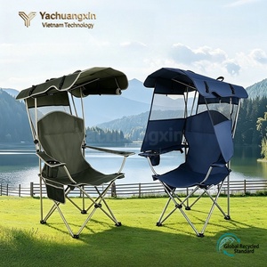 Silla Plegable Portátil con Toldo, Silla de Jardín con Marco de Aluminio y Tela Oxford para Acampar y Uso en el Jardín - Product Image 6