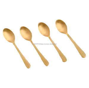 Premium Matte Metal Tea Spoon Set <b>Small</b> Size <b>Table</b> Spoon Set for Home Restaurant Hotel Wedding Party Use - Product Image 1