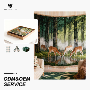 <span class=keywords><strong>Tapiz</strong></span> <span class=keywords><strong>de</strong></span> Pared en Oferta para Dormitorio con Diseño <span class=keywords><strong>de</strong></span> Bosque y <span class=keywords><strong>Ciervos</strong></span>, 100% Poliéster - Product Image 1