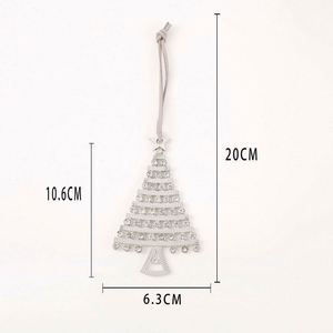 Pendentif en métal en forme de sapin de Noël avec incrustation de strass, ornement suspendu en alliage de zinc, modèle 2022100301 CN ZHE - Product Image 5