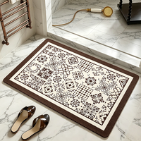 Tapis de bain en diatomite à séchage rapide, absorbant, antidérapant, tapis de sol de salle de bain à rayures géométriques, tapis de douche