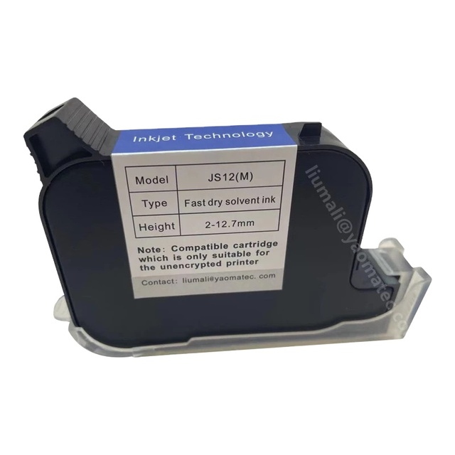 Yaomatec JS12M 12.7mm Eco Solvent-based Fast Dry Quick-drying Ink Cartridge  for No Encrypted Handheld Inkjet Printer