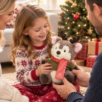 Peluche Mascotte Renne de Noël Personnalisée, Jouet en Peluche, Cadeau de Noël, Décorations Festives, Adorables Peluches Moelleuses pour Enfants