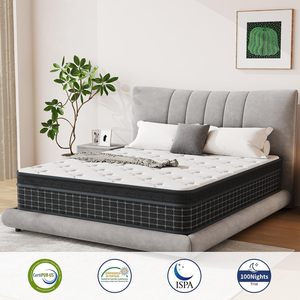 Colchones de Muelles de 12 Pulgadas en Caja, con Muelles Ensacados Individualmente y Espuma Viscoelástica para Aislamiento de Movimiento - Product Image 6