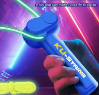 Jouet lanceur de cordes lumineuses électriques, jouet qui brille dans le noir, lanceur de cordes en boucle, cadeau pour enfants et adultes