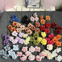 3 Tangkai Bunga Mawar Imitasi Berujung Runcing, Bunga Sutra Pernikahan, Mawar Berlian, Bunga Artifisial untuk Dekorasi Pernikahan, Hari Valentine