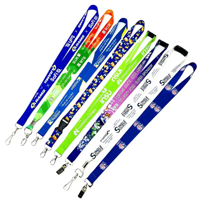 Customized Logo Nylon Lanyard Card Holder Lanyard with Id Card Badge Holder Safety Buckle Metal Hook Lanyard