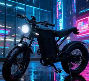 Samurai Elektrische Mountainbike Retro Off-Road Design Open-Stijl Brede Omvangrijke Zwarte Tweewieler Dikke Banden Lithium-Ion Batterij - Product Image 6