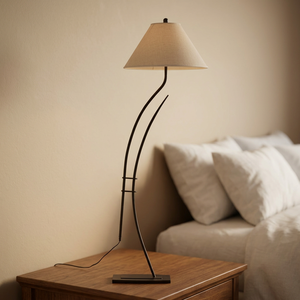 AK Brass Attractive Metal <b>Floor</b> <b>Lamp</b> in Black Finished with Rectangular Base For <b>Bedroom</b> Decor / Office Decor - Product Image 3