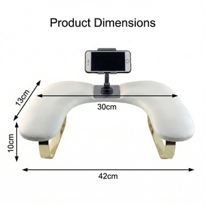 Repose-main ergonomique en métal doré massif haut de gamme en forme de U, support de téléphone antidérapant et stable, accoudoir professionnel pour manucure - Product Image 4
