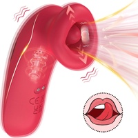 Vibrador con función de succión y lamido de lengua, masajeador de punto G, dildo, vibrador oral con función de lamido y succión de clítoris, juguetes sexuales