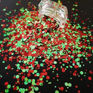 Hot Sale Polyester Dots Glitter Flake 1mm 2mm 3mm Mixed Glitter Powder