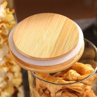 Vente en gros de pots de rangement de cuisine en verre borosilicate de haute qualité, personnalisés, pour bonbons, café, aliments, épices, avec couvercle en bambou