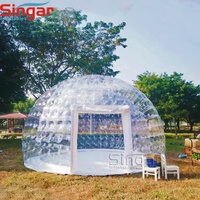 Dôme gonflable transparent en PVC scellé avec pompe électrique, tailles de 4m à 10m pour événements en plein air