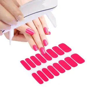 Huizi New Design Fake Nails Artificial Solid Color Full Cover Semi Cured Gel Fake Nail