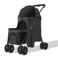 Poussette pliable et facile à transporter pour animaux de compagnie, double couche, pour plusieurs animaux