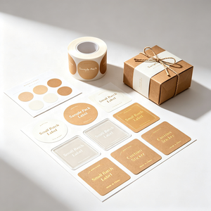 Self <b>Adhesive</b> Labels Circle Custom Strong Waterproof Packaging Stickers Grocery Gift Products Manufacturer - Product Image 1
