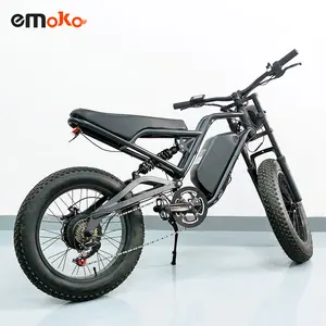Emoko Electric 20 Inch Off Road Fat Tyre 48V Max Speed 50km 1000w Motor Adult Bicycle Electric Motorcycle
