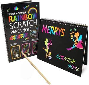 Amazons – peinture d'art à faire soi-même, <span class=keywords><strong>pas</strong></span> <span class=keywords><strong>cher</strong></span>, papier magique noir arc-en-ciel, livres à gratter - Product Image 6