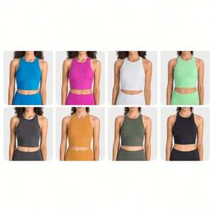 Slim Fit venta al por mayor camiseta sin mangas de gimnasio en blanco se siente como la piel de alta calidad 220gsm Sujetador deportivo antibacteriano Fitness Yoga Wear - Product Image 4