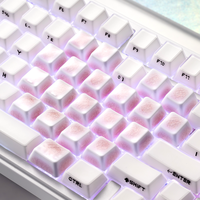 XVX Keycaps en céramique rose en forme de cœur, finition craquelée, profil Cherry, keycaps lisses pour claviers mécaniques AKKO/Ajazz/XVX/AULA