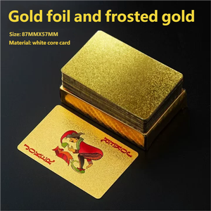 Naipes con Lámina Dorada, Diseño Creativo <span class=keywords><strong>de</strong></span> Cuadrícula Dorada, Naipes <span class=keywords><strong>de</strong></span> Lujo con Temática <span class=keywords><strong>de</strong></span> Dólares, Acabado Esmerilado Duradero - Product Image 3