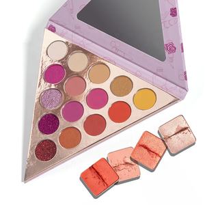 ผลิตภัณฑ์ใหม่2020บรรจุภัณฑ์ที่ไม่ซ้ำกัน15สีสามเหลี่ยมชิมเมอร์เคลือบแต่งหน้าอายแชโดว์ <span class=keywords><strong>Palette</strong></span> - Product Image 6