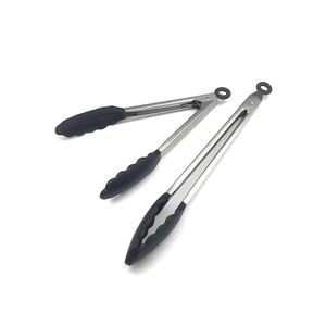 Pinzas de Cocina de Acero Inoxidable Resistentes al Calor de 9 Pulgadas con Mango de Silicona para Pan, Carne y Otros Alimentos - Product Image 1