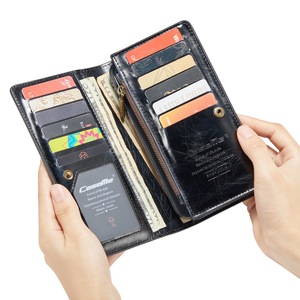 Mới Nâng Cấp Sang Trọng Retro Da Lộn Và Da Công Suất Lớn Ví Zip Tích Hợp Phổ Trường Hợp Điện Thoại Túi Với Kim Loại Nút - Product Image 5