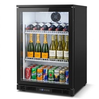 Réfrigérateur commercial sous comptoir à porte vitrée, 200L, à refroidissement par air, pour boissons et bières, avec éclairage LED économe en énergie