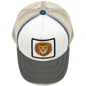 Gorra Trucker de Lona de 5 Paneles con Bordado de León Vintage, Malla Trasera, Ligera, Transpirable, Ajustable, Estilo Hip Hop, para Ciclismo y Pesca - Product Image 4