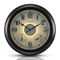 Horloge murale rétro Infinity Time, horloge numérique étanche pour extérieur, affichage de la température et de l'humidité, chiffres en plastique, fonctionne sur piles