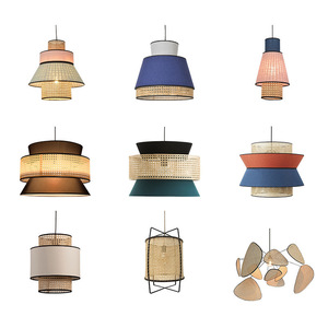 Lámpara colgante de ratán estilo Wabi Sabi japonés E27 de bajo consumo para sala de estar o casa de huéspedes - Product Image 4