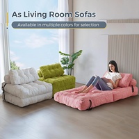 Canapé-lit pliant moderne en velours côtelé MAXYOYO avec coussin de soutien dorsal convertible |   Canapé portable pour salon et chambre à coucher
