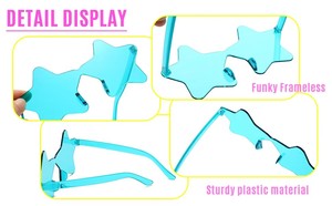 Gafas de fiesta sin montura en forma de estrella, gafas transparentes de fiesta de Color caramelo, gafas irregulares de fiesta divertidas de una pieza - Product Image 4