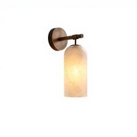 Applique murale minimaliste en marbre alabastro, lampe murale longue et circulaire à LED blanc chaud moderne pour la décoration intérieure de chambre à coucher