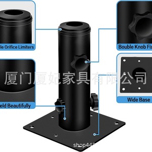 Base para sombrilla de exterior de alta resistencia, de acero negro, 7.67 pulgadas de alto, ajustable para sombrillas de patio - Product Image 3